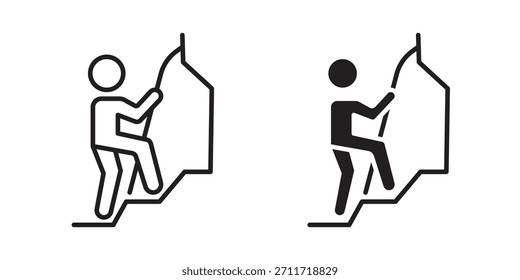 People Climbing icon in Thin linear and flat style. sign and symbol set