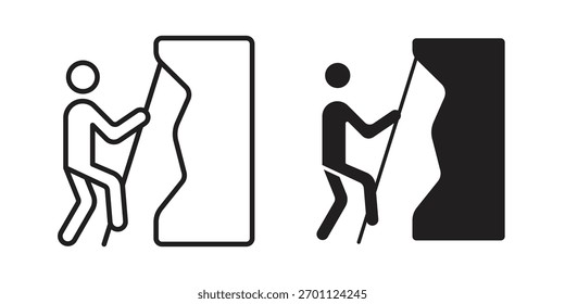 Pessoas ícone de escalada coleção de vetor. símbolo de estoque de vetor ilustrações