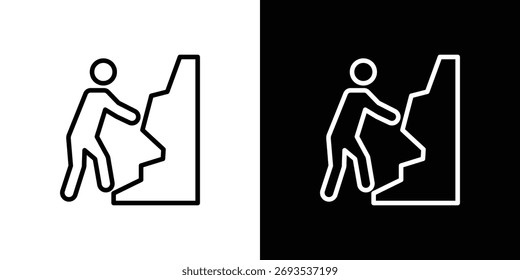 Personas Gráficos de Vector de íconos de escalada en trazos