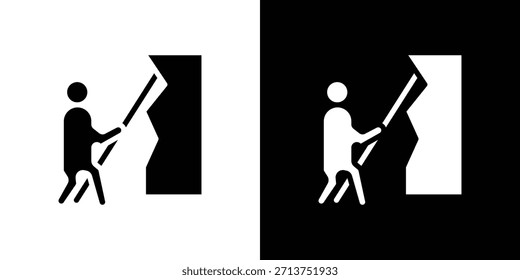 People Climbing icon. Vector illustration. Silhouette in black color