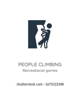 People climbing icon vector. Trendy flat people climbing icon from recreational games collection isolated on white background. Vector illustration can be used for web and mobile graphic design, logo, 