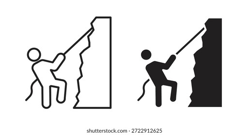 Ícone de escalada de pessoas para web e app. ilustração vetorial eps