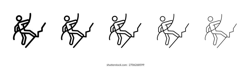 People Climbing icon web Vector collection in black strokes