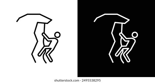 People Climbing line icon vector illustration set.