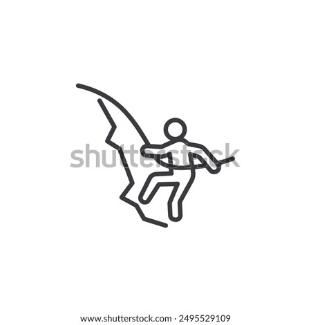 People Climbing outlined icon isolated on white background