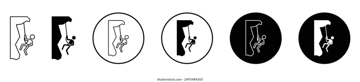 People Climbing thin line vector icon set.