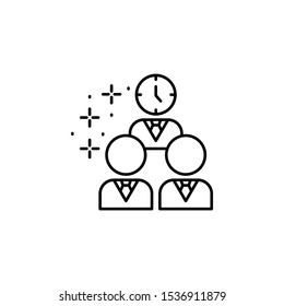 People clock icon. Element of management icon
