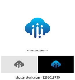 People Cloud Logo Design Concept Vector. Modern Cloud Man Logo Template Vector