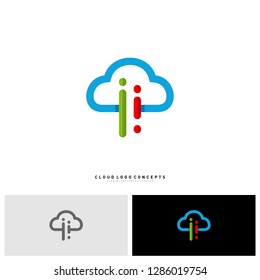 People Cloud Logo Design Concept Vector. Modern Cloud Man Logo Template Vector