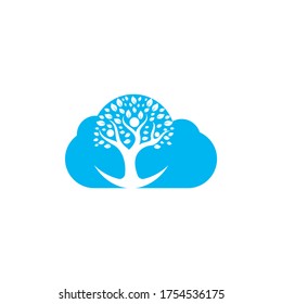 People Cloud Tree Logo Design. Family tree sign and symbol.