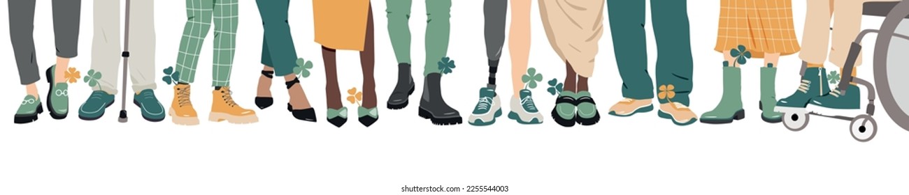 People with clovers. Modern design.