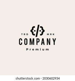 ilustración vectorial del logotipo vintage del equipo de código de personas