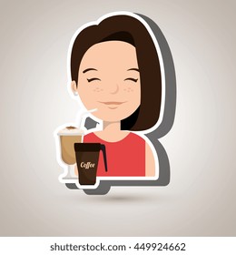 people and coffee icon design, vector illustration graphic