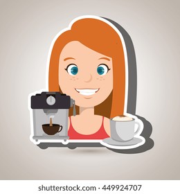 people and coffee icon design, vector illustration graphic