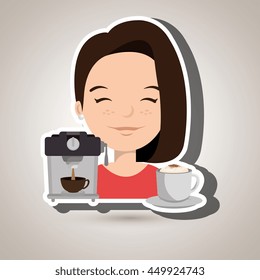 people and coffee icon design, vector illustration graphic