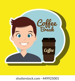 people and coffee icon design, vector illustration graphic