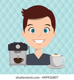 people and coffee icon design, vector illustration graphic