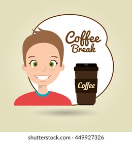 people and coffee icon design, vector illustration graphic
