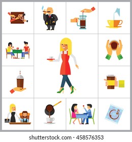 People And Coffee Icon Set