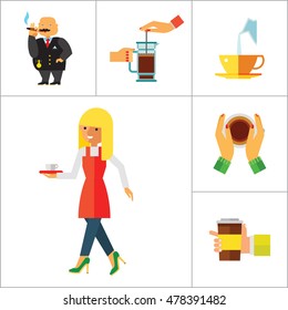 People And Coffee Icon Set
