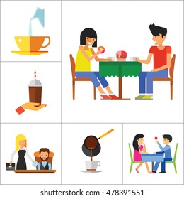 People And Coffee Icon Set