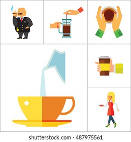 People And Coffee Icon Set