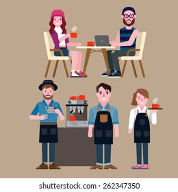 people in a coffee shop