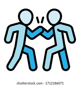 Icono de cohesión de la gente. Contorno de icono vectorial de cohesión de personas para el diseño web aislado en fondo blanco