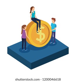 people with coin money
