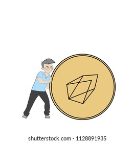 people with coins, crypto currency. crypto-instruments. vector illustration