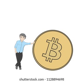 people with coins, crypto currency. crypto-instruments. vector illustration