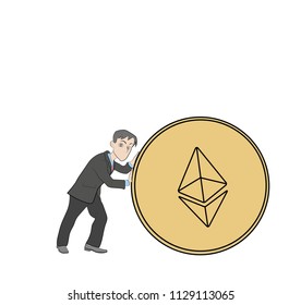 people with coins, crypto currency. crypto-instruments. vector illustration