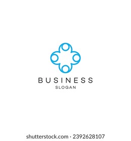 People collaboration Abstract logo design modern minimal brand flat Icon design vector illustration emblem sign symbol logotype 