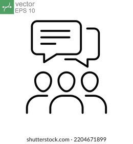 People Collaboration And Communication In Group Interaction Meeting. Group Work Or Office Team. Partnership Collaboration Forum. Discussion Icon. Vector Illustration. Design On White Background.EPS10