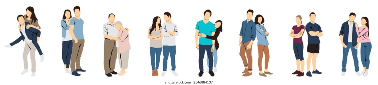 Conjunto de colección de personas de Vector de pareja