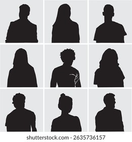 people collection silhouette people profile