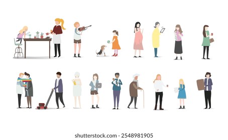 coleção de pessoas ilustração vetorial com conceito de design plano