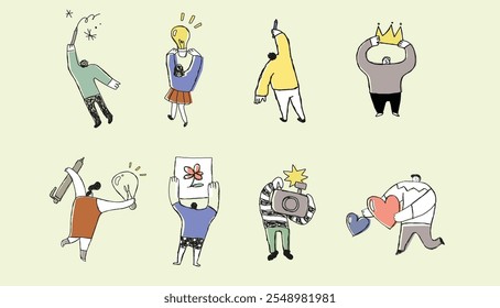 coleção de pessoas ilustração vetorial com conceito de design plano