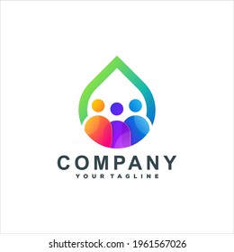 people color gradient logo design