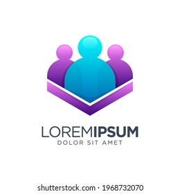 People Color Gradient Logo Design
