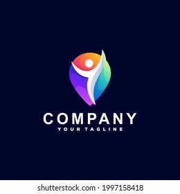 people color gradient logo design