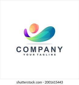 people color gradient logo design