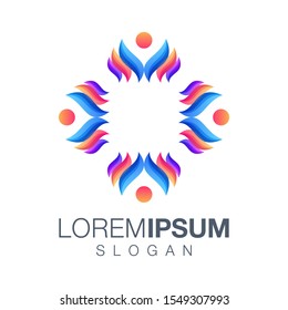 people color logo design vector 