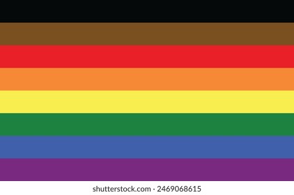 bandera de la gente de color, bandera de la gente de color, Ilustración vectorial de la bandera.