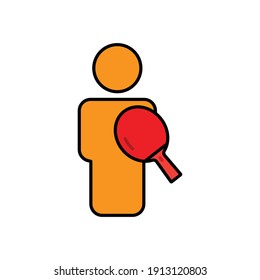 People colored icon with bet. table tennis illustration icon. simple design editable. Design template vector