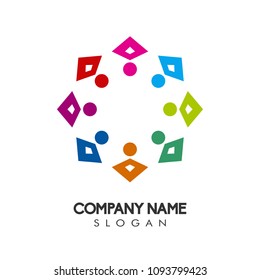 People colorful logo design concept