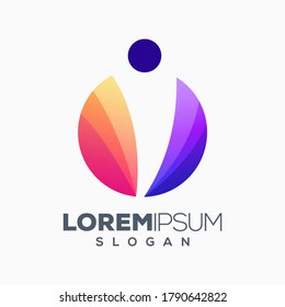 vector de diseño de logotipo colorido de personas