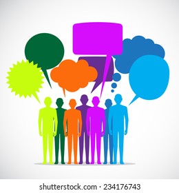 People Colorful Speech Bubbles