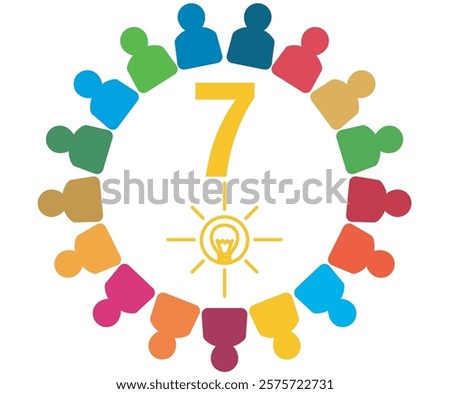 People with the Colors of The Global Goals Sustainability Development 7 Seven Affordable Clean Energy Yellow