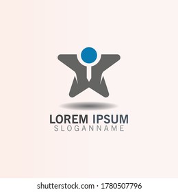 Persona combinación de diseño de inspiración del logotipo de Star plantilla vector